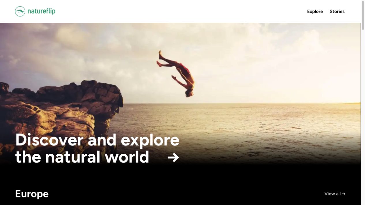 Natureflip website homepage
