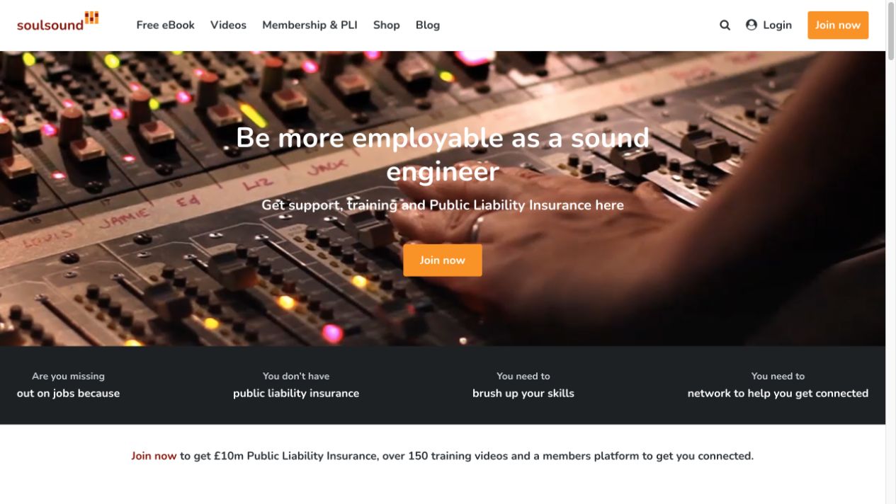 Soulsound website homepage